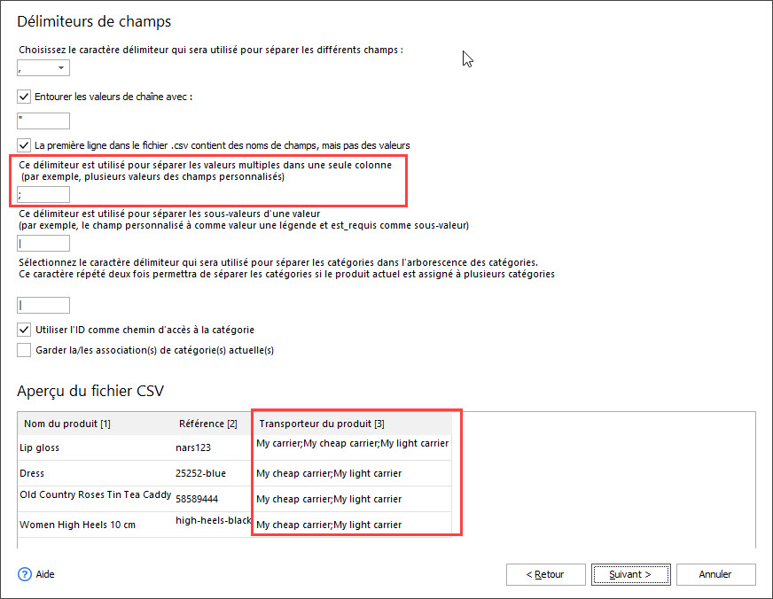 Select Delimiters for Multiple Values During Import
