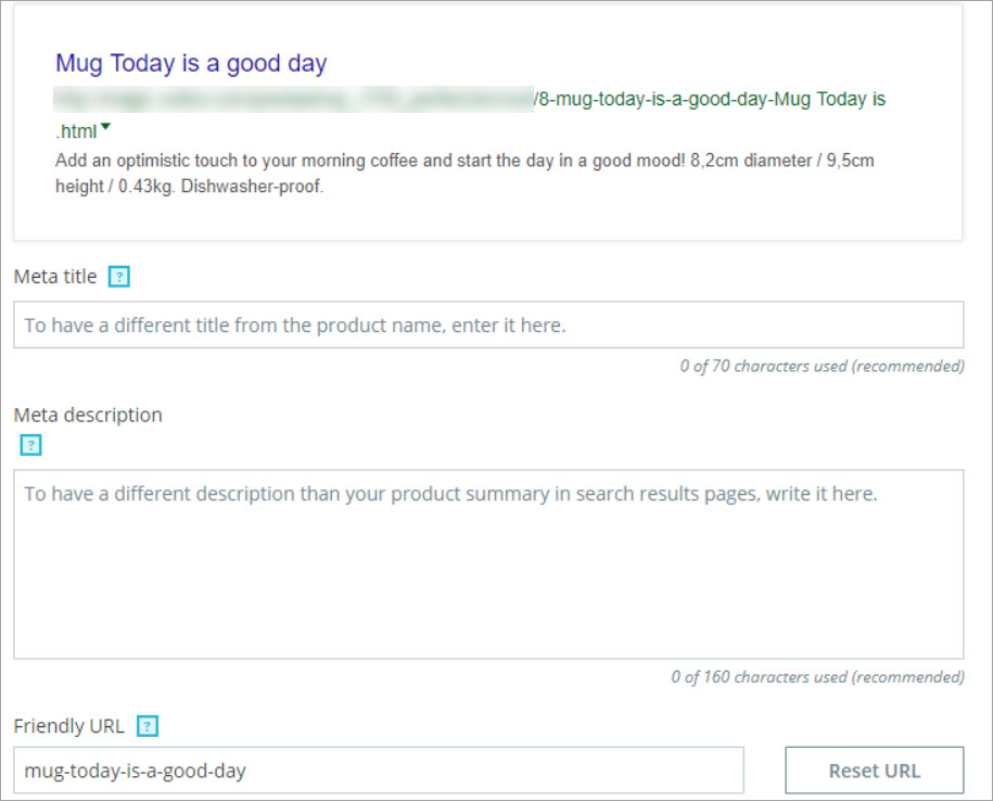 Set Meta Tags for Product and Category Page