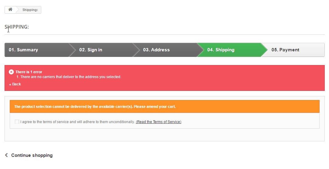 Prestashop Carrier is not Available at Checkout