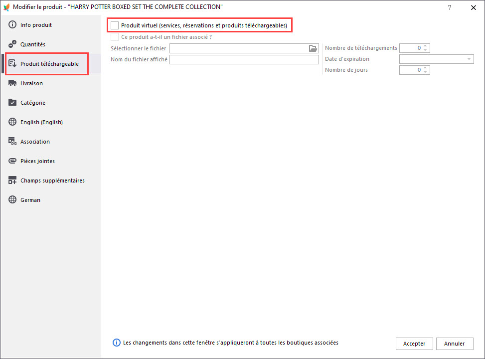 Add PrestaShop Virtual Product with Store Manager