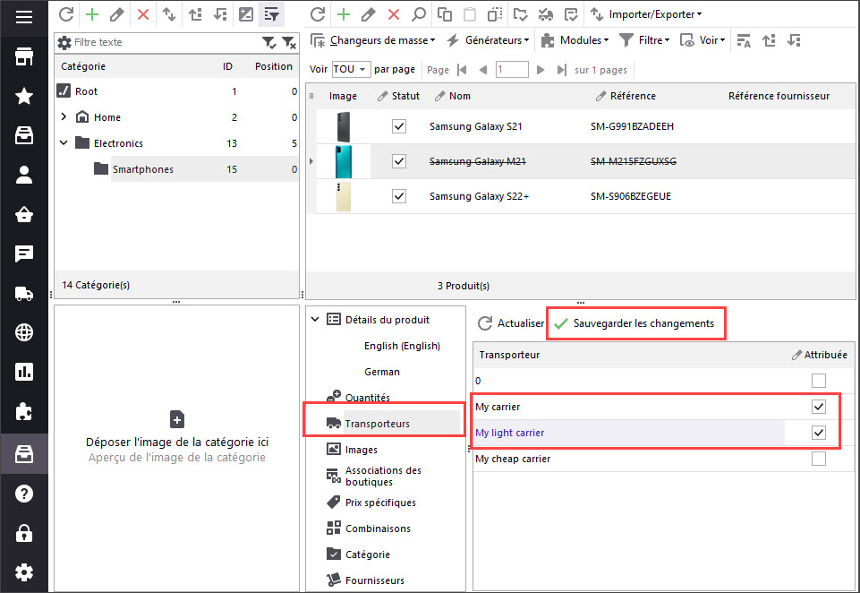 Assign New Carriers to PrestaShop Products with Store Manager