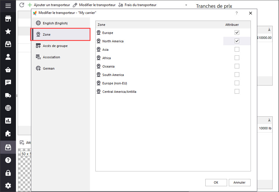 Assign Zone to New Carrier with Store Manager