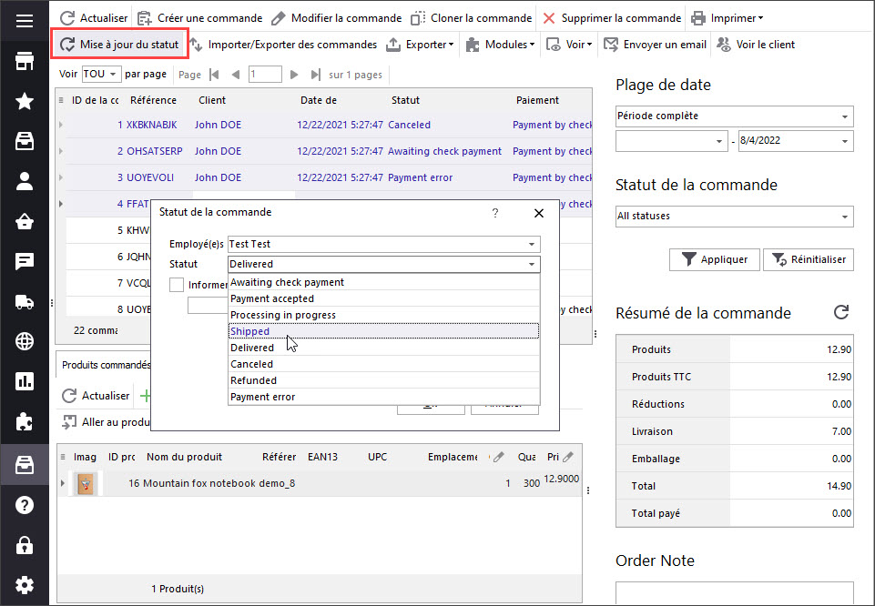 Change Order Statuses in Bulk with Store Manager