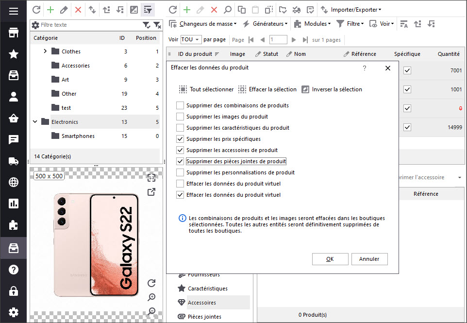 Clear PrestaShop Products Details in Bulk
