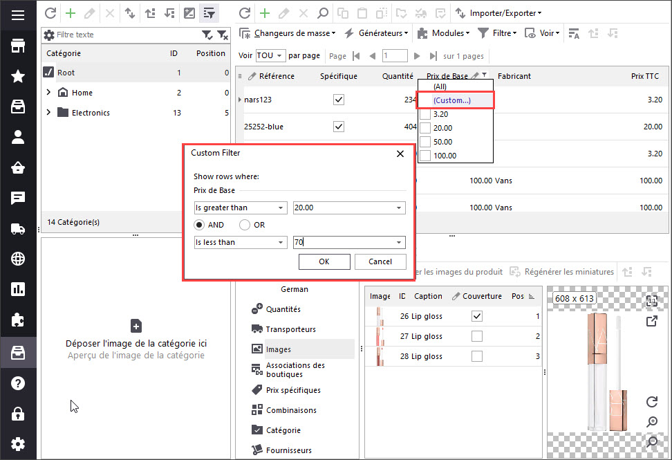 Create Custom Filter in Store Manager