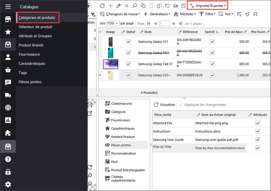 Launch Export Wizard from Products Grid in Store Manager