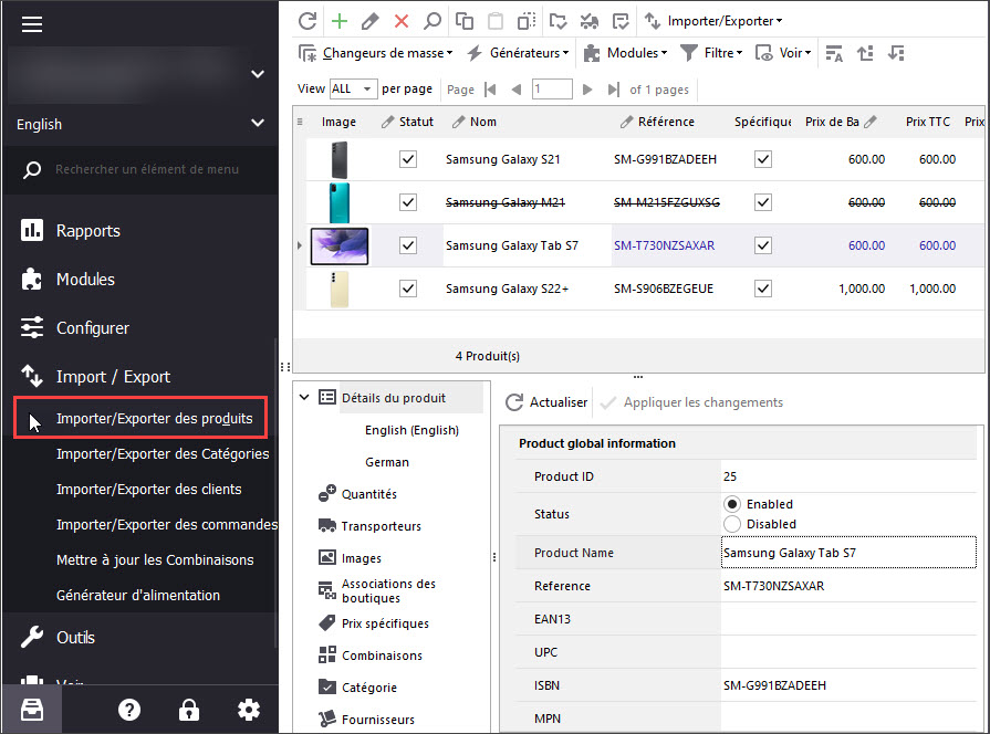 Launch PrestaShop Import Products Wizard