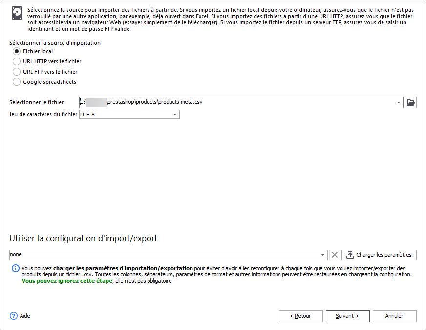 PrestaShop Product SEO Details Import