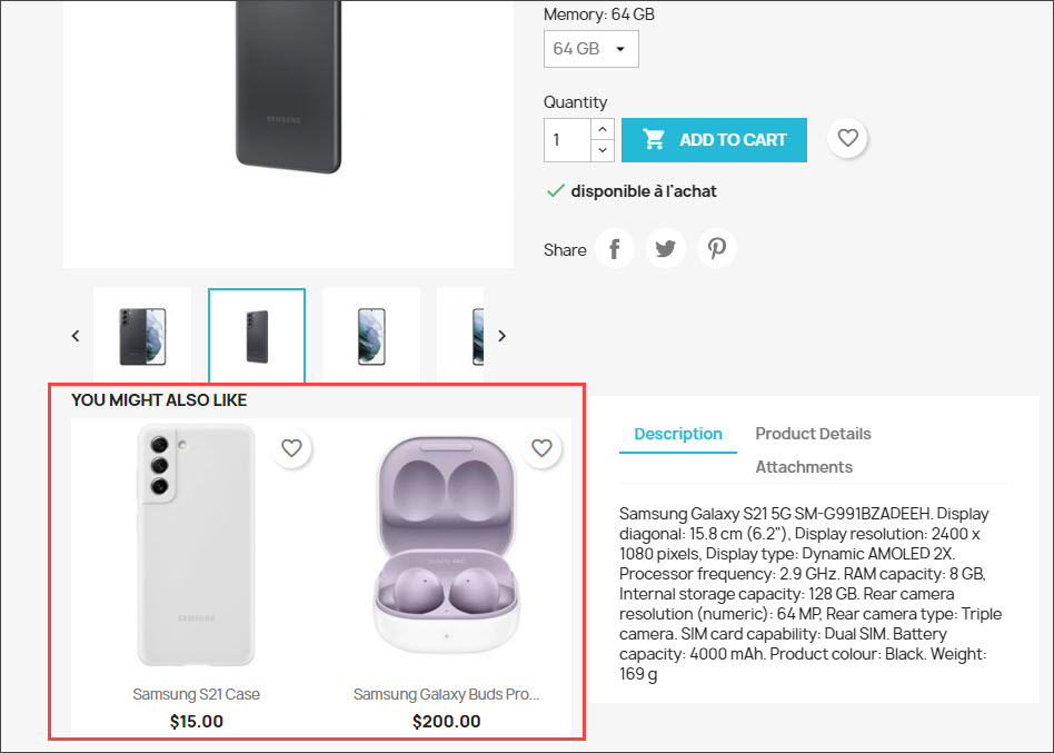 PrestaShop Products Accessories Frontend