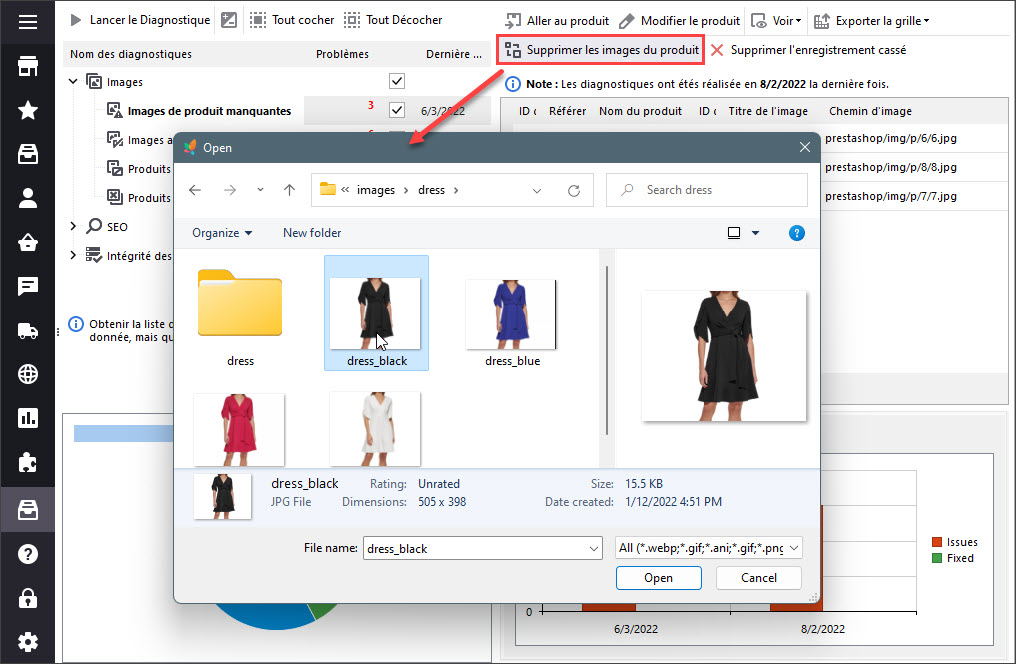 Replace Product Image from Store Diagnostics Grid