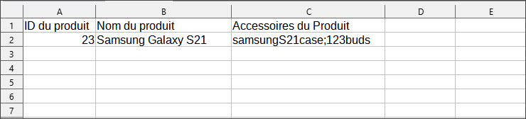 Import Product Accessories File Example