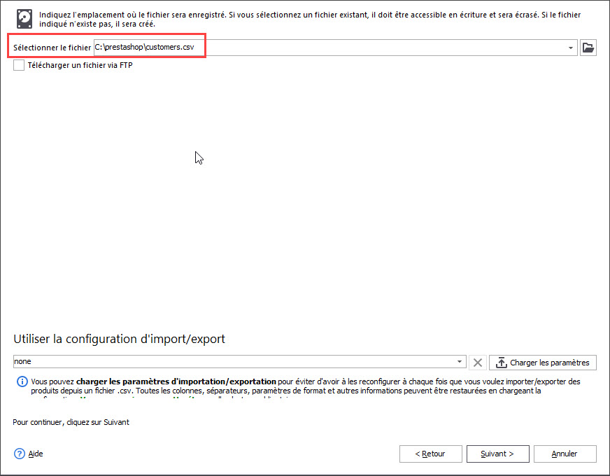 Save Exported Customers to File with Store Manager