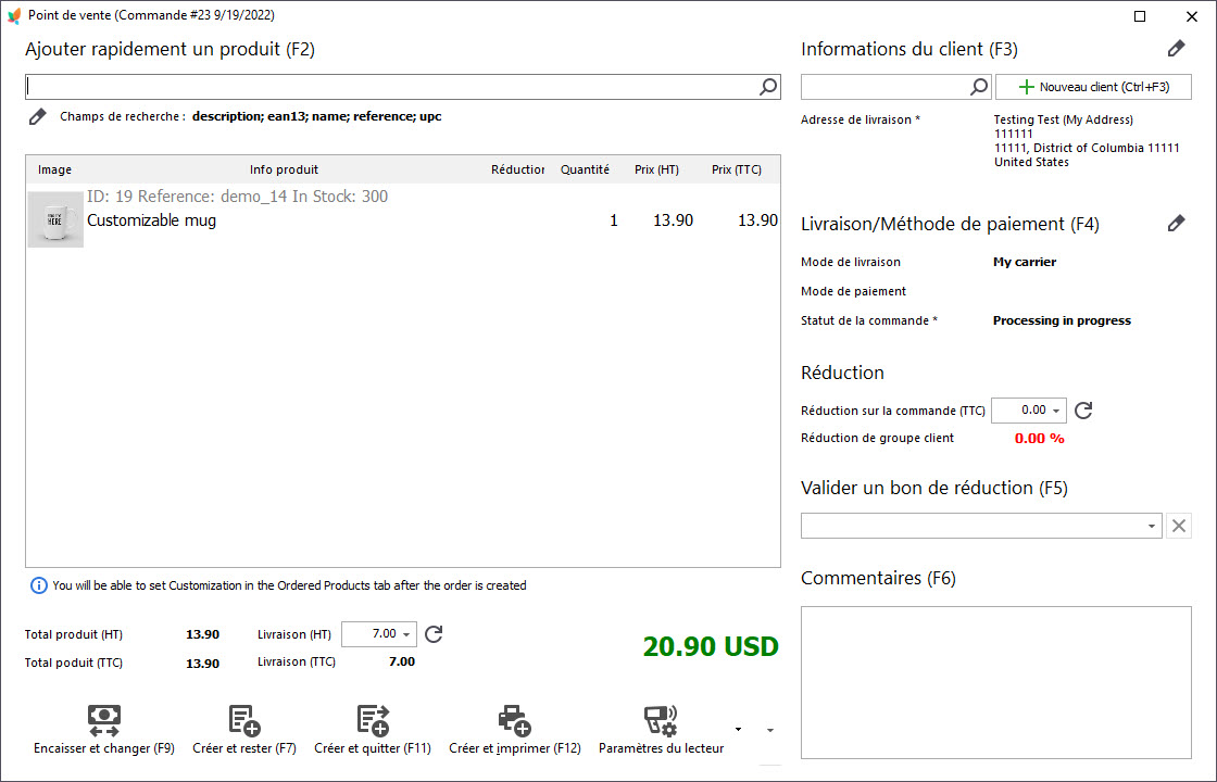 Use Point of Sale for Order Creation with Store Manager