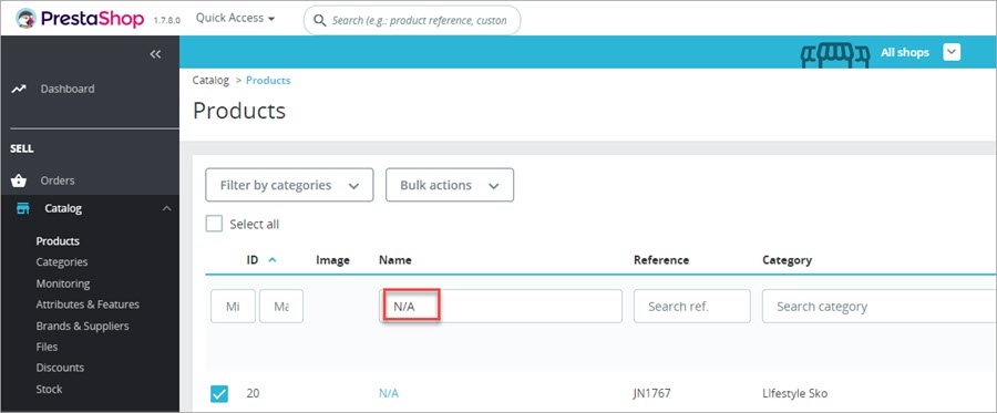PrestaShop Import Products Force IDs N/A Products Delete