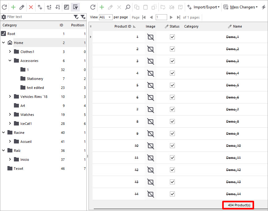 PrestaShop Store Manager Import Dummy Product Created