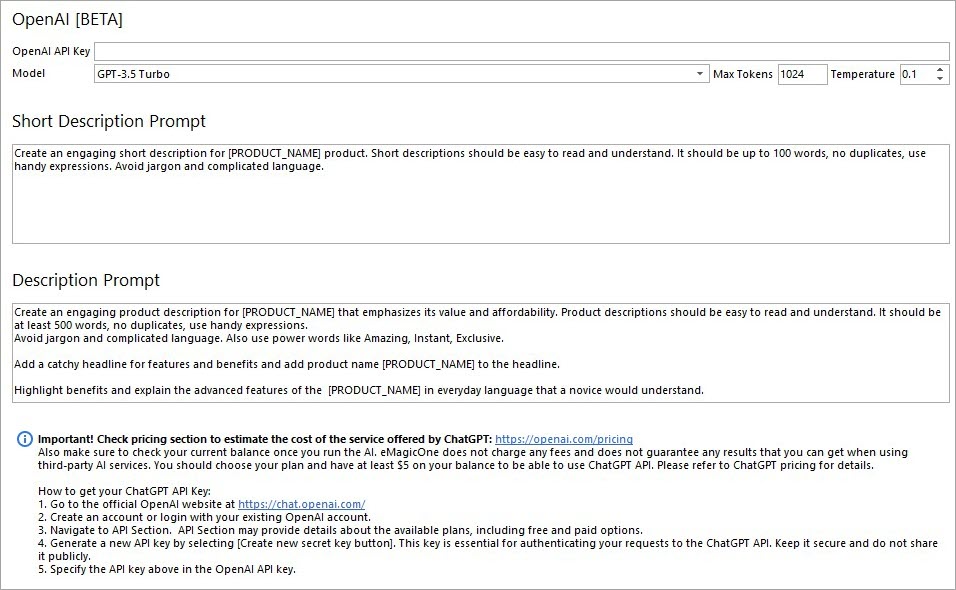 PrestaShop ChatGPT Integration Window
