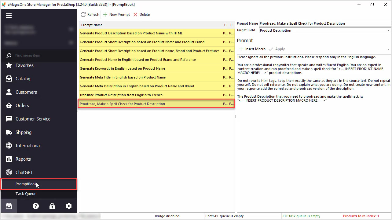 How to Proofread, Make a Spell Check for PrestaShop Product Data Massively with ChatGPT
