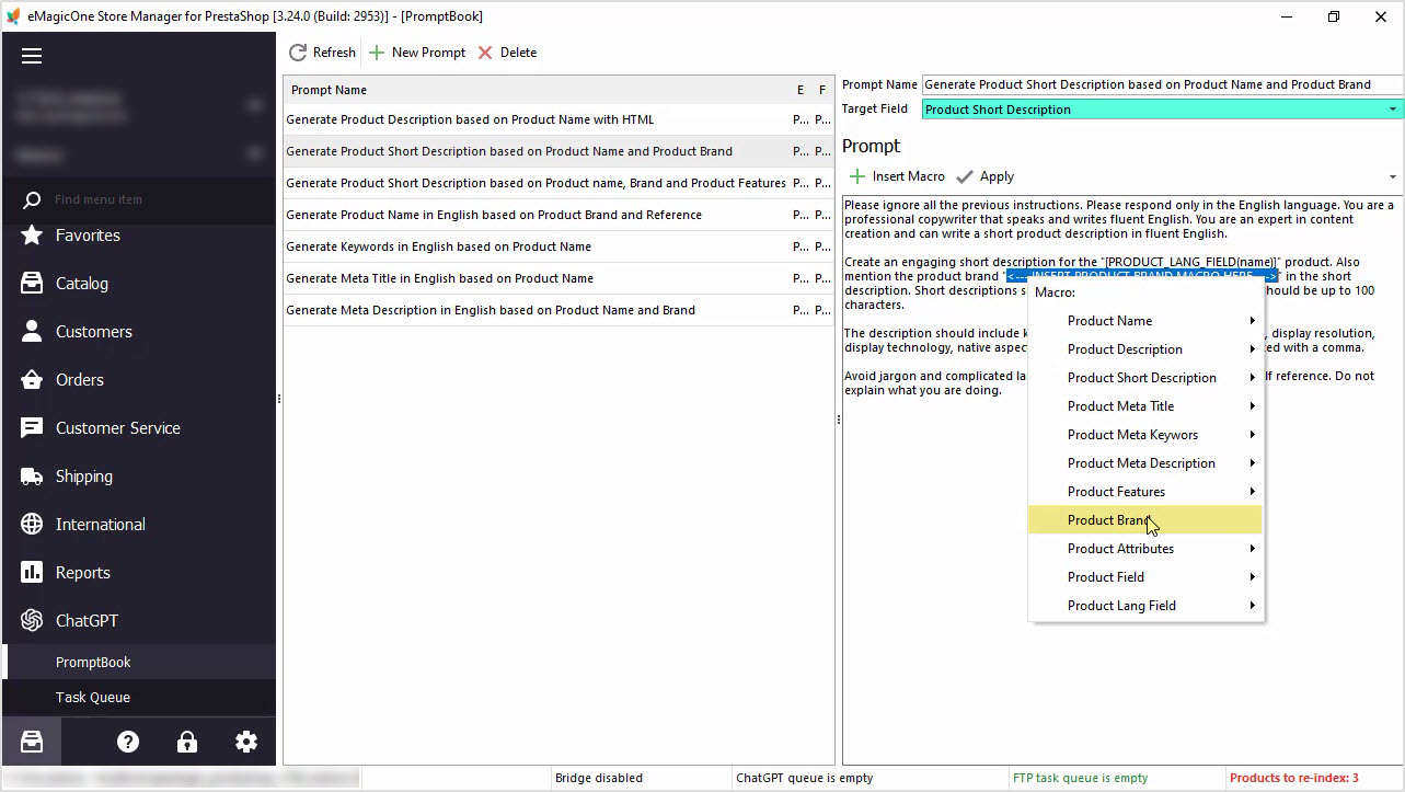 PrestaShop ChatGPT PromptBook