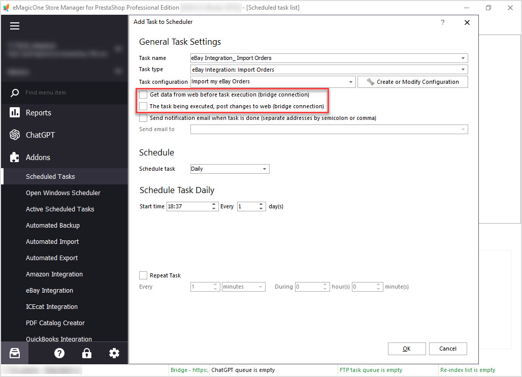Synchronization of Orders Imported from eBay with PrestaShop Live Store