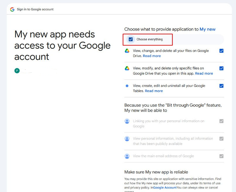 Generate Google API keys for Store Manager for PrestaShop, Grant all permissions to proceed.