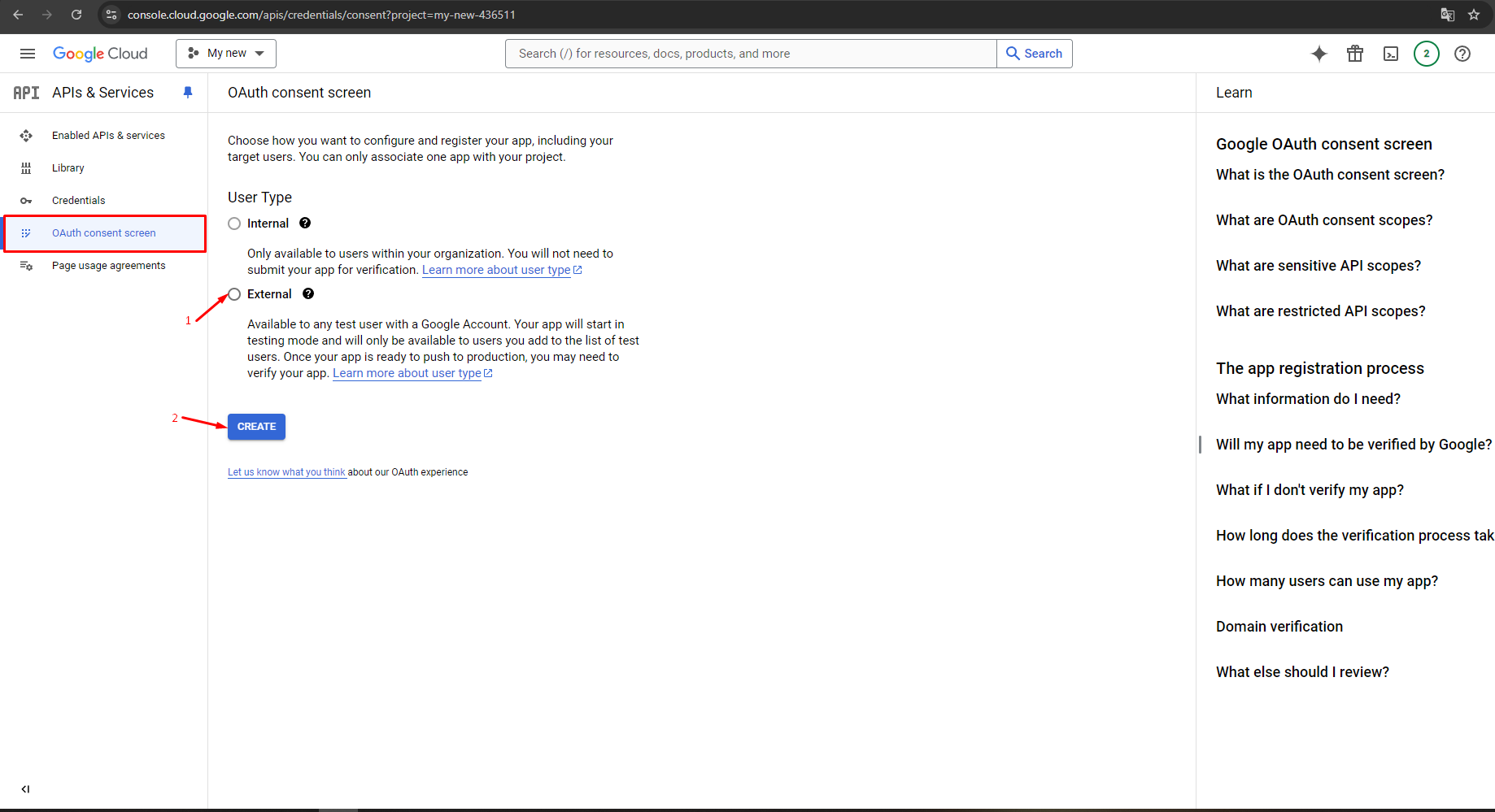 Generate Google API keys for Store Manager for PrestaShop, open OAuth consent screen.