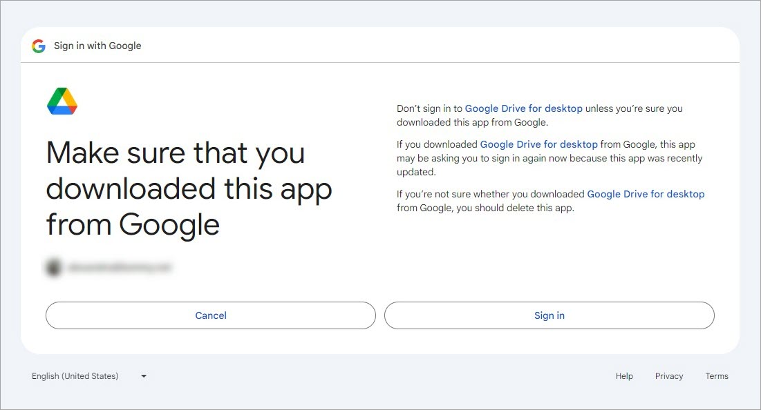 Final Sign in to Google Drive App for PrestaShop Sync