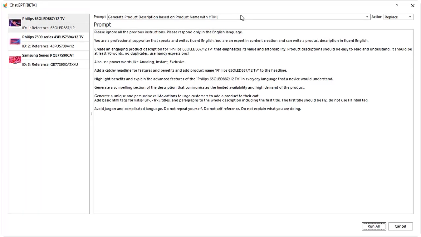 Generate Adobe / Magento product and category data with ChatGPT