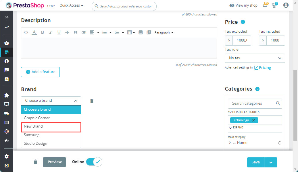 Add New Brand to Your PrestaShop Product Backend