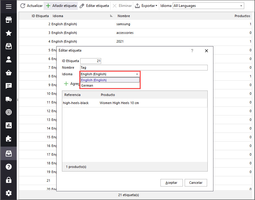 Add New Tag to Another Store with Store Manager
