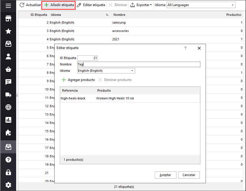 Add New Tag with Store Manager