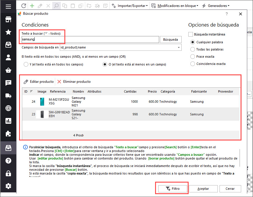 Advanced PrestaShop Products Search