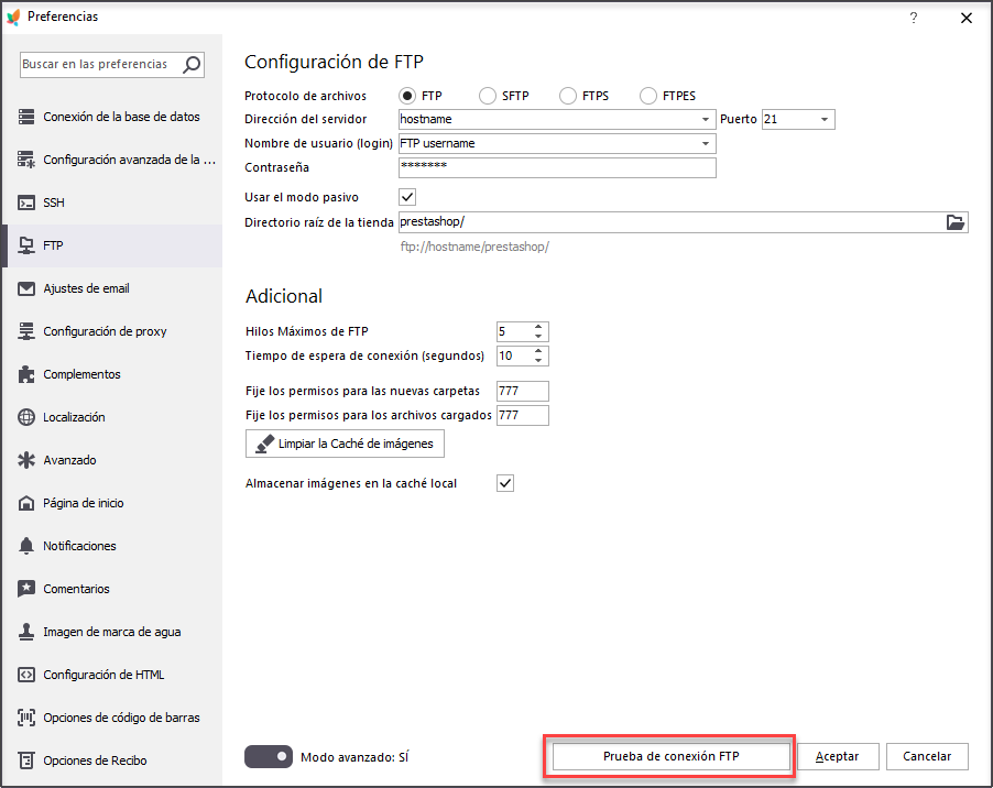 Configure FTP in Store Manager