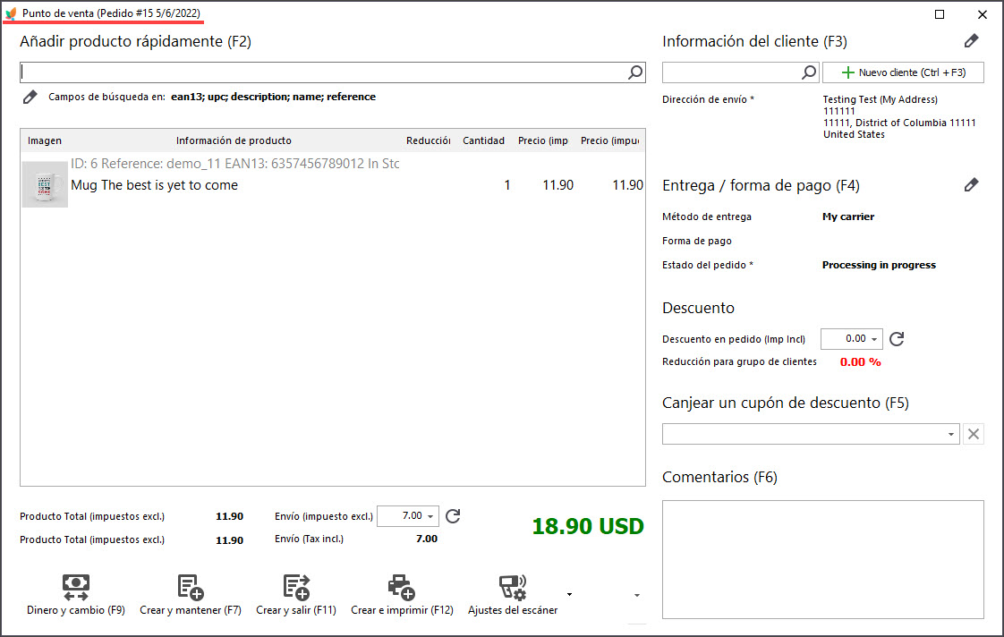 Create New Order with POS