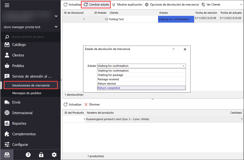 Manage Prestashop Merchandise Returns with Store Manager