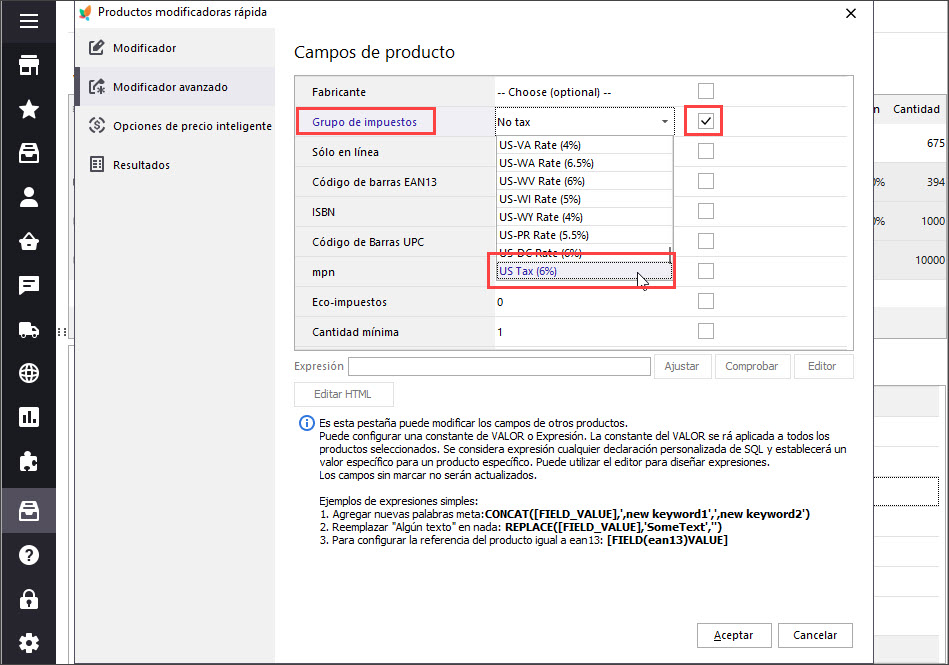 Mass Apply PrestaShop Taxes To Products