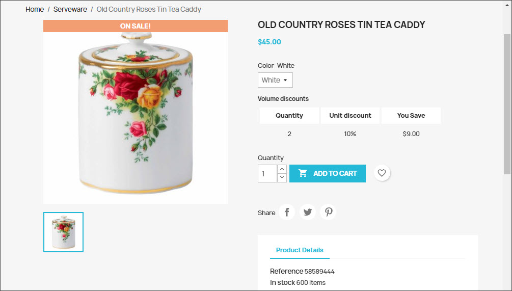 On Sale Label on PrestaShop Product Frontend