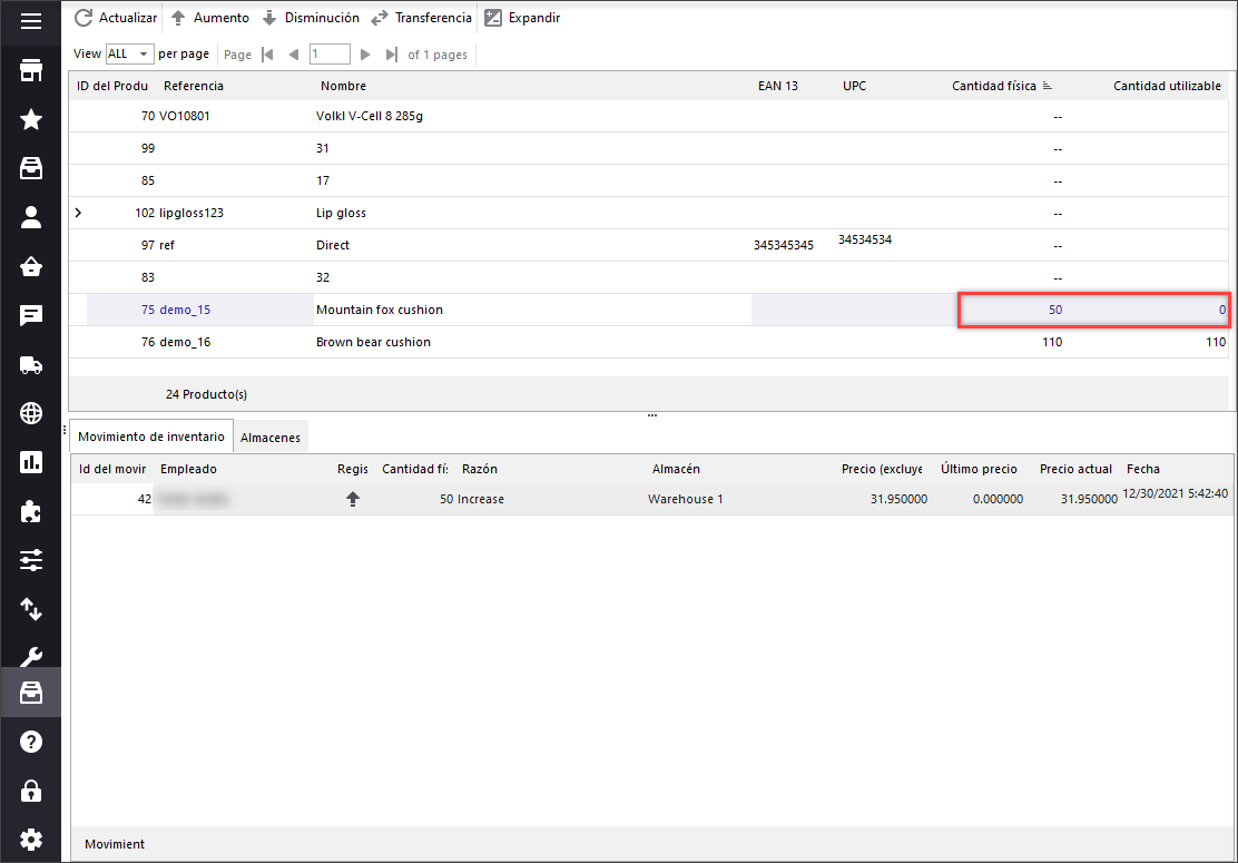 Physical Quantity In PrestaShop Product Stock