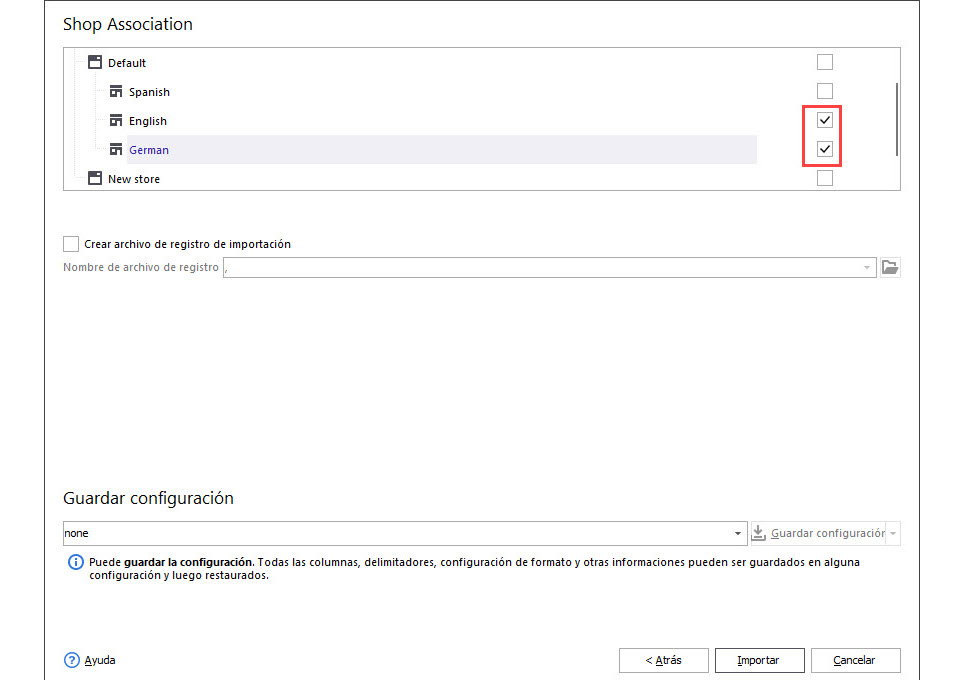 PrestaShop Combinations Update Wizard Import Options