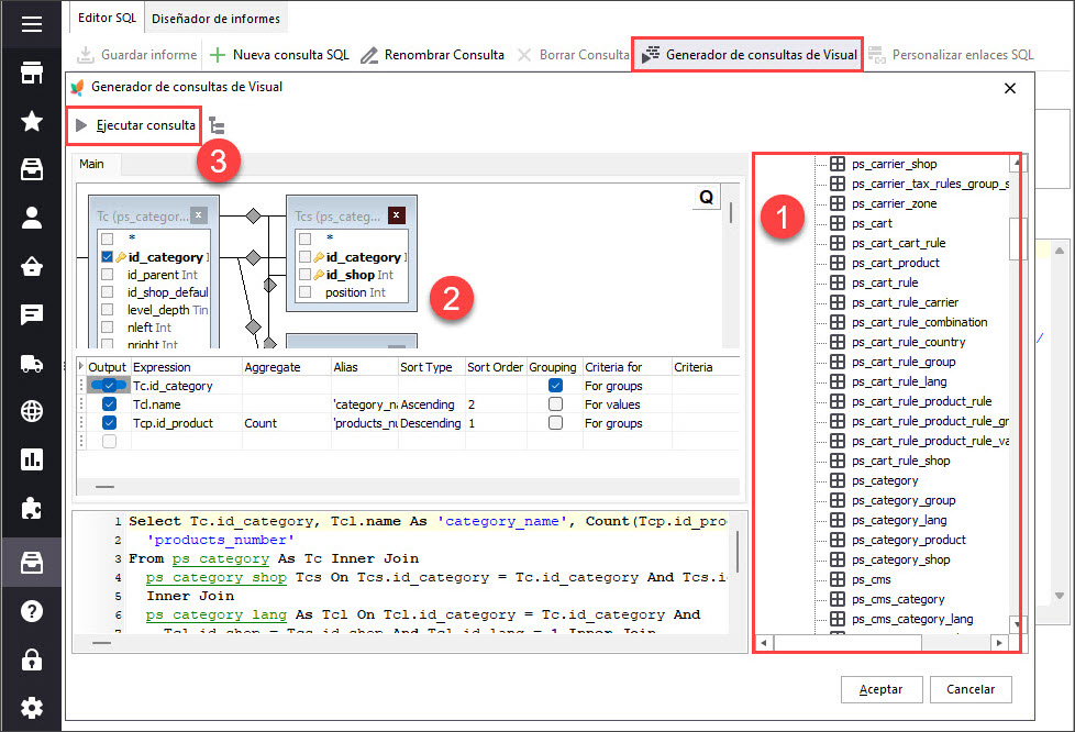 PrestaShop Custom Report Query Builder with Store Manager