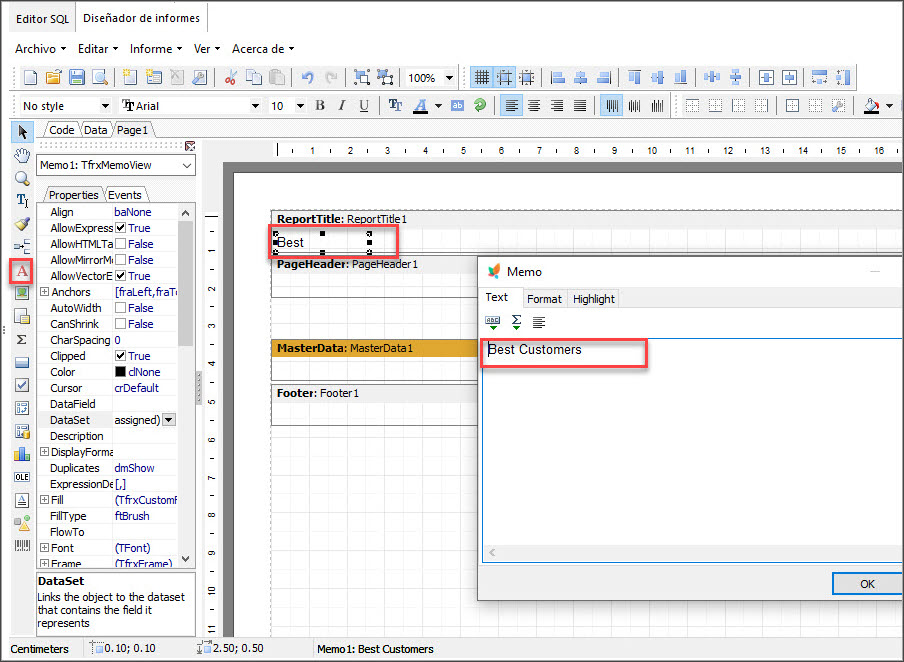 PrestaShop Custom Report Text Object with Store Manager