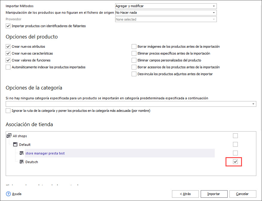 PrestaShop Multistore Import Shop Association