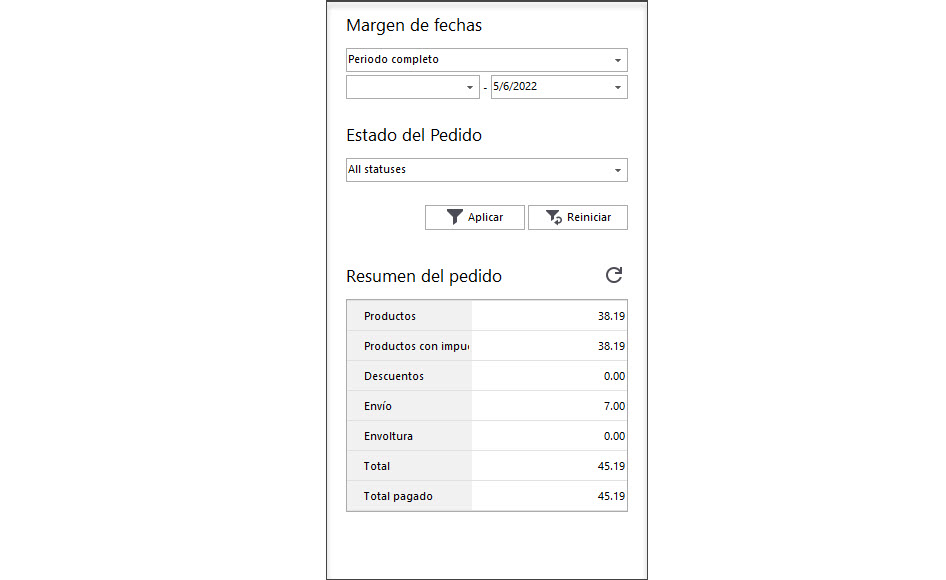 PrestaShop Orders Filter