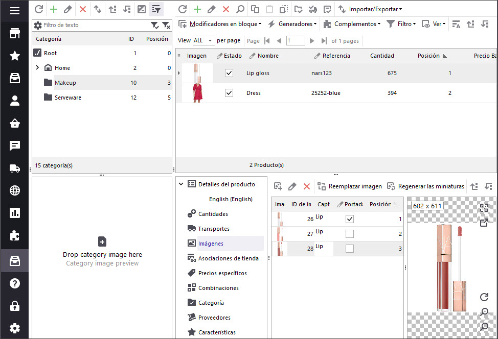 PrestaShop Product Combination with Texture