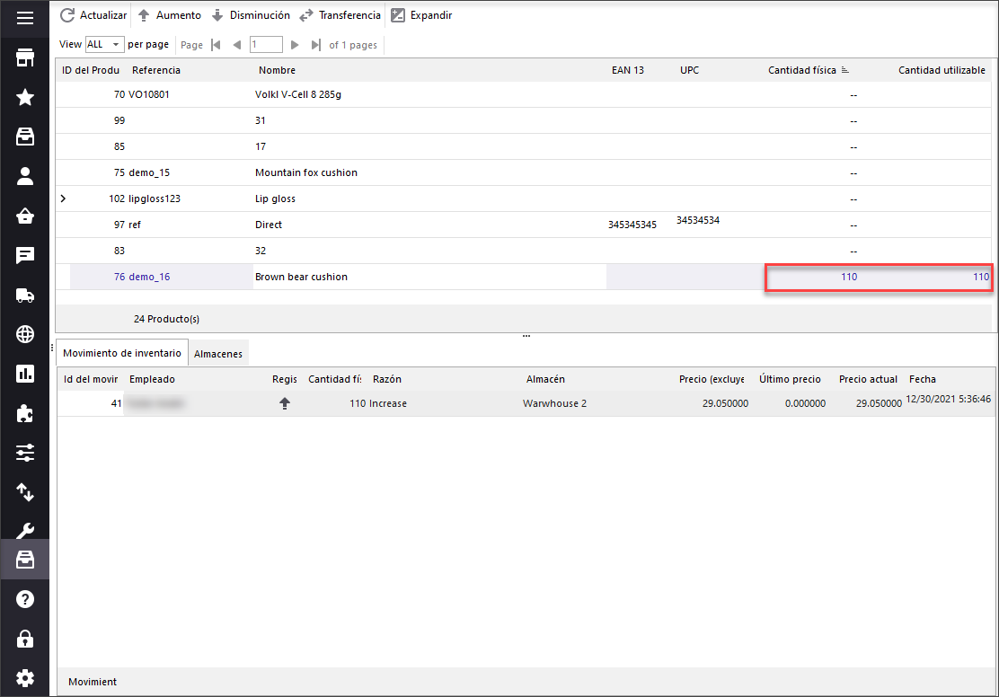 PrestaShop Product Quantity After Update