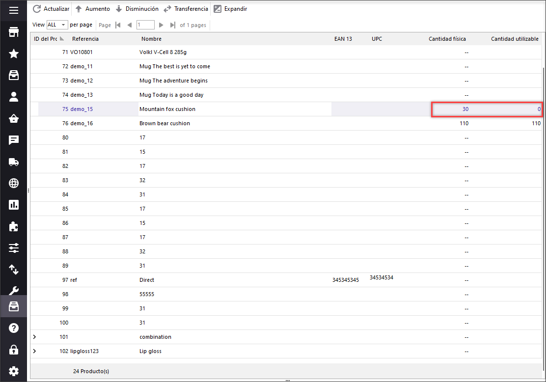 PrestaShop Product Stock Reduction Results
