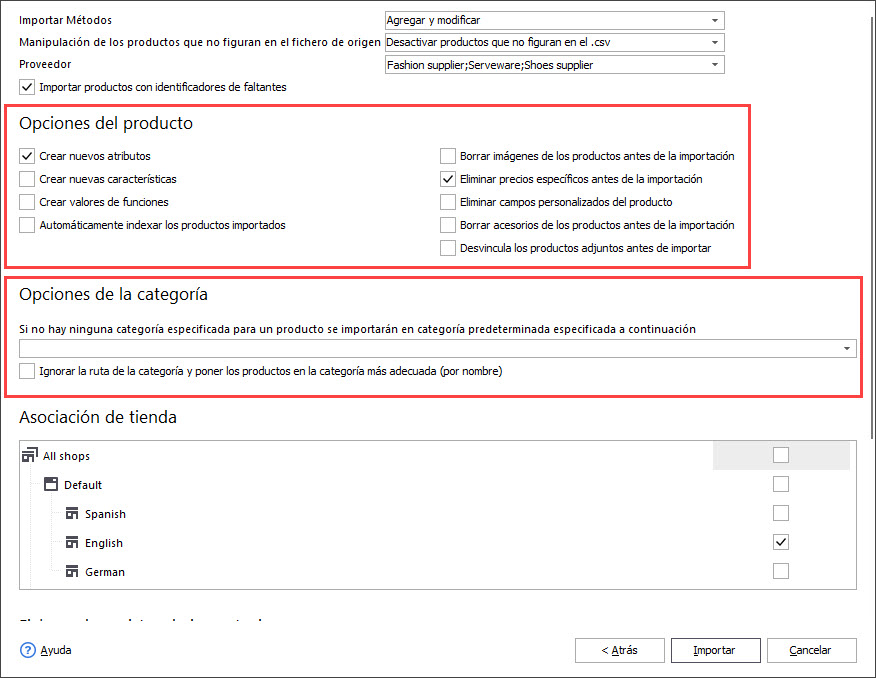 PrestaShop Product and Category Options Import by Supplier with Store Manager