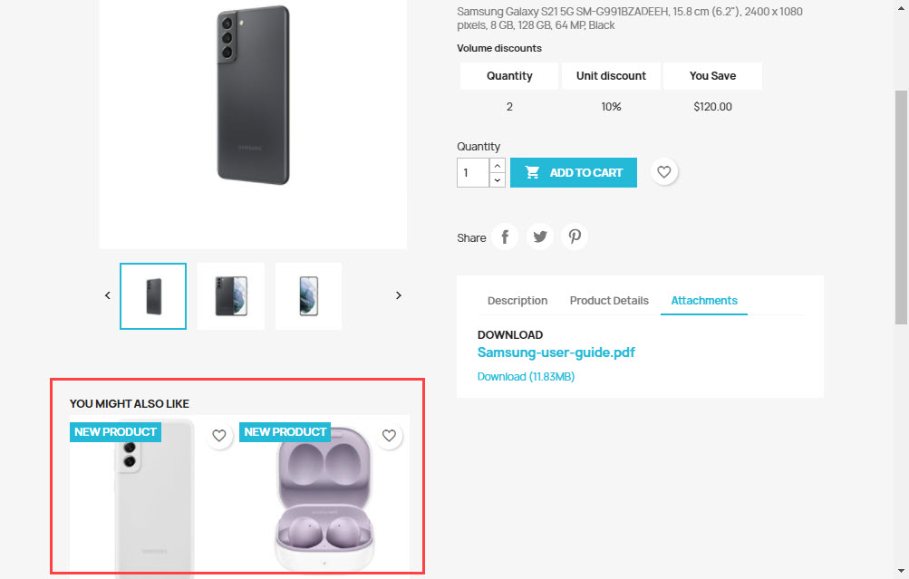 PrestaShop Products Accessories Frontend