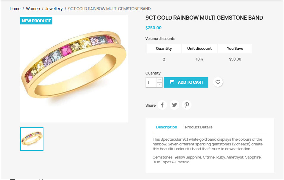 PrestaShop Sample Product Frontend