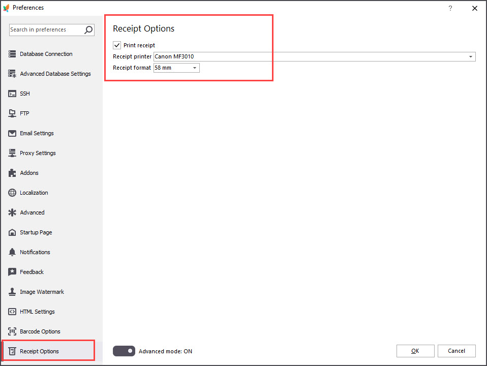 PrestaShop Till Print Receipt Options