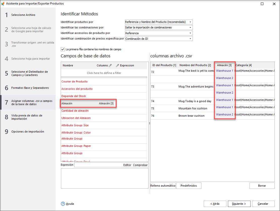 PrestaShop Warehouse Assign Through Import Wizard